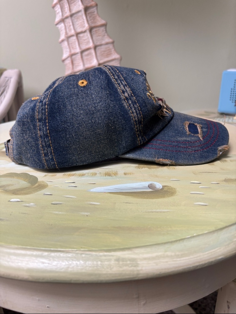 250th Anniversary Distressed Denim Cap with American Flag Detail NWOT - Picture 4 of 7